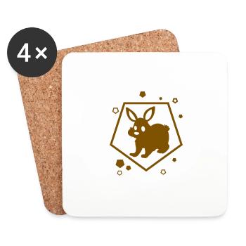 Rabbit - Rabbit - Nature - Coasters (set of 4) - white - Front