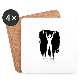Musculation Haltérophilie Fitness Workout - Dessous de verre (lot de 4) - blanc - Devant