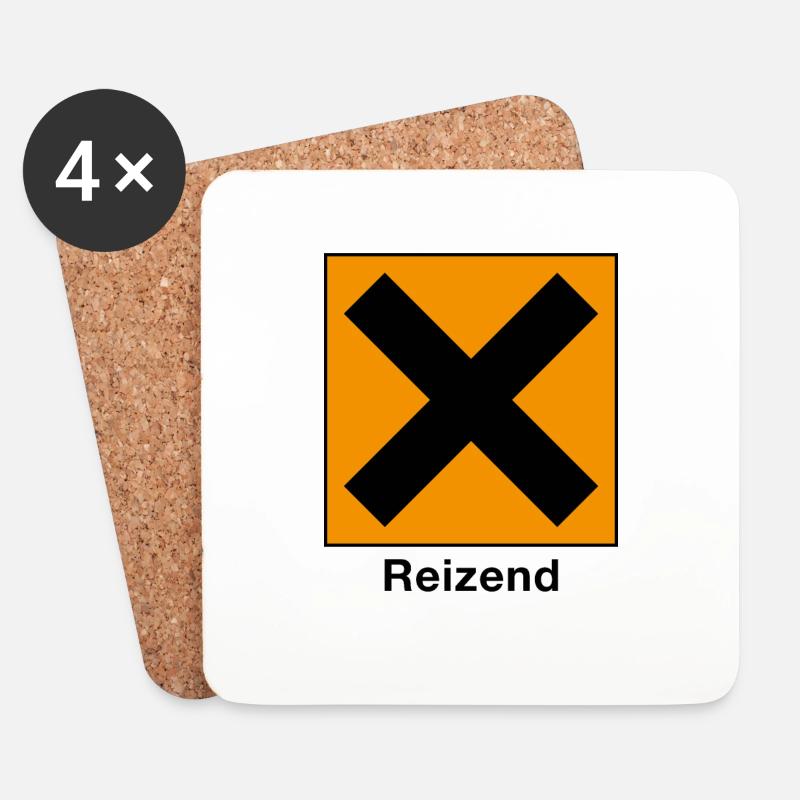 Reizend Gefahrensymbol - Untersetzer (4er-Set) - Weiß