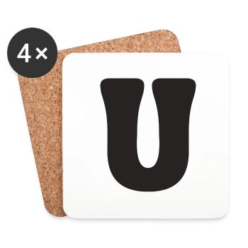 U - Coasters (set of 4) - white - Front