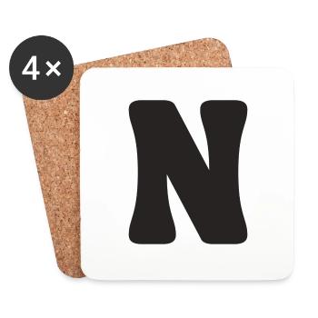 N - Coasters (set of 4) - white - Front