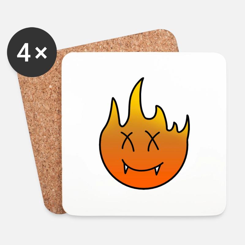Flamme - Untersetzer (4er-Set) - Weiß