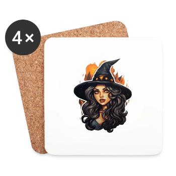 Witch - Coasters (set of 4) - white - Front