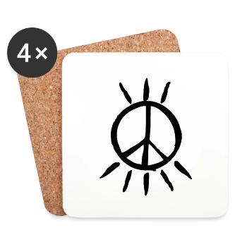 Peacezeichen peace - Untersetzer (4er-Set) - Weiß - Vorne
