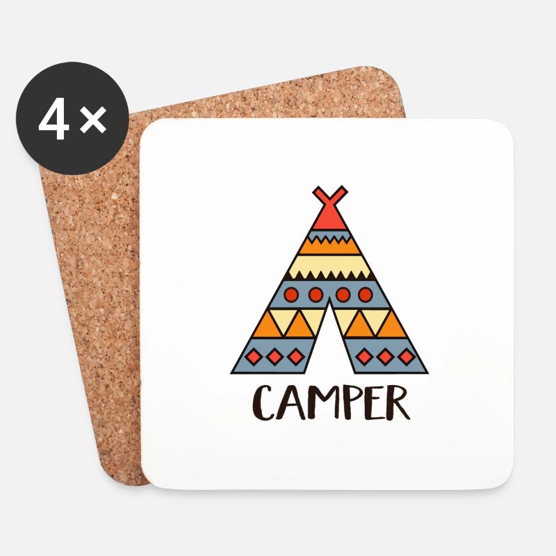 camper - Untersetzer (4er-Set) - Weiß