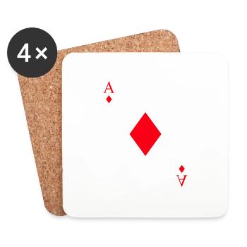 Jeu de cartes as de pique - Dessous de verre (lot de 4) - blanc - Devant