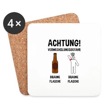 Anti Nazi Spruch - Untersetzer (4er-Set) - Weiß - Vorne