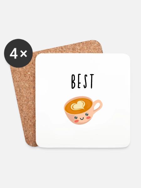 Freunde Best Friends - Untersetzer (4er-Set) - Weiß