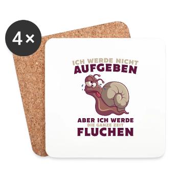Läufer Jogger Sportler running Lustige Schnecke - Untersetzer (4er-Set) - Weiß - Vorne