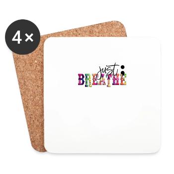 Santé mentale Awereness Rainbow Just Breathe - Dessous de verre (lot de 4) - blanc - Devant