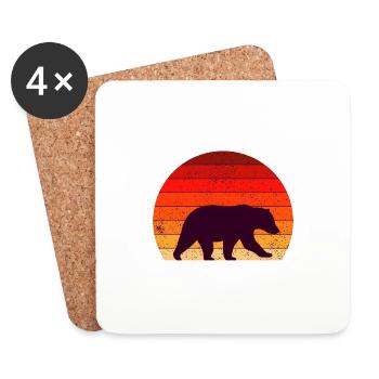 Polar bear bear bears polar bears - Coasters (set of 4) - white - Front
