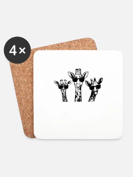Giraffe Giraffen Tiere - Untersetzer (4er-Set) - Weiß