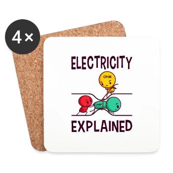 Électricien technicien en électronique drôle électronique - Dessous de verre (lot de 4) - blanc - Devant