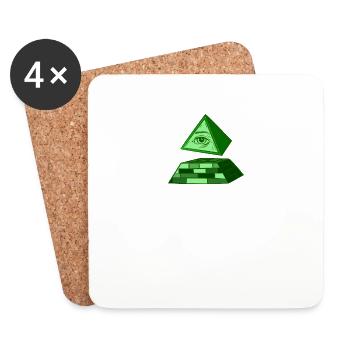 Théoriste du complot All Seeing Eye Illuminati - Dessous de verre (lot de 4) - blanc - Devant
