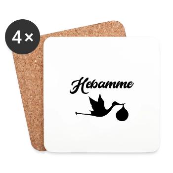 Midwife Stork Child Baby Birth - Coasters (set of 4) - white - Front