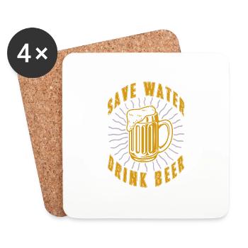 Beer Save Water Drink Beer - Coasters (set of 4) - white - Front