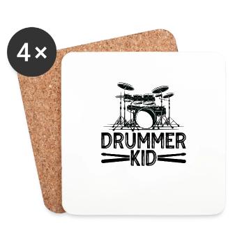 Percussion Design Pour batteur Drummer Kid - Dessous de verre (lot de 4) - blanc - Devant