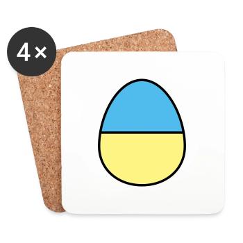 Easter egg colored - Coasters (set of 4) - white - Front