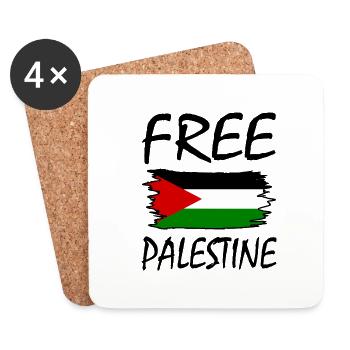Free palestine - Dessous de verre (lot de 4) - blanc - Devant
