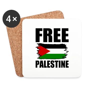 Free palestine - Untersetzer (4er-Set) - Weiß - Vorne