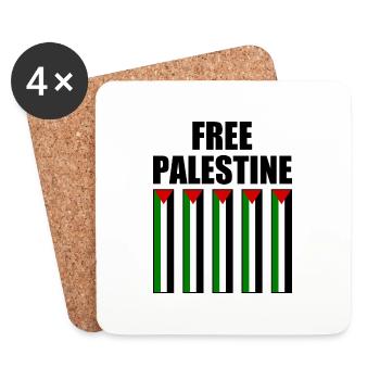 Free palestine - Dessous de verre (lot de 4) - blanc - Devant