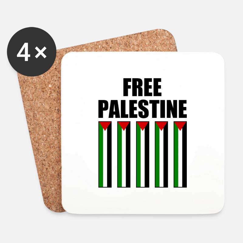 Free palestine - Untersetzer (4er-Set) - Weiß