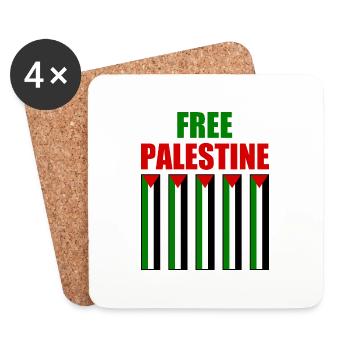 Free palestine - Dessous de verre (lot de 4) - blanc - Devant