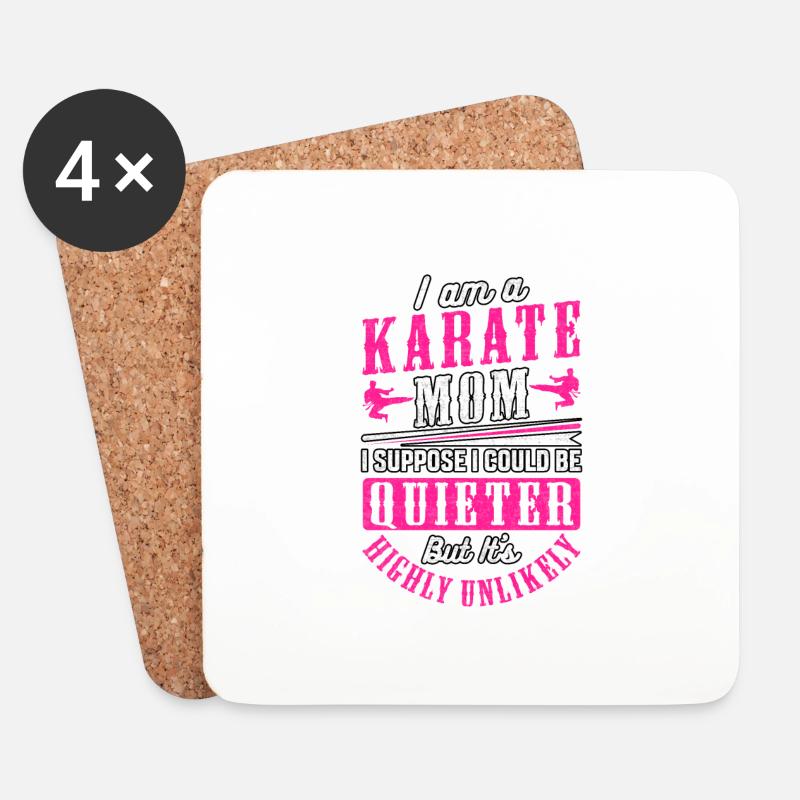 Karate Mama - Untersetzer (4er-Set) - Weiß