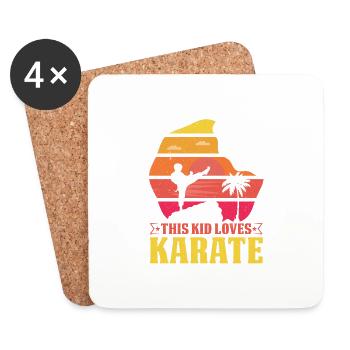 Dieses Kind liebt Karate - Untersetzer (4er-Set) - Weiß - Vorne