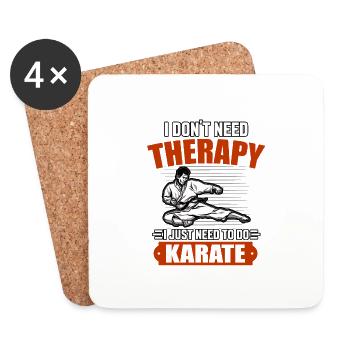 Ich brauche keine Therapie, ich muss nur Karate machen - Untersetzer (4er-Set) - Weiß - Vorne