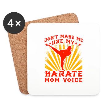 Ne me forcez pas à utiliser ma voix de maman karaté - Dessous de verre (lot de 4) - blanc - Devant