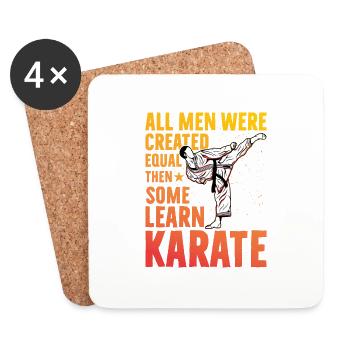 Alle Männer sind gleich geschaffen, dann lernen einige Karate - Untersetzer (4er-Set) - Weiß - Vorne