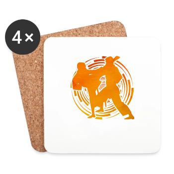Karaté - Dessous de verre (lot de 4) - blanc - Devant