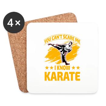 Du kannst mich nicht erschrecken, ich kenne Karate - Untersetzer (4er-Set) - Weiß - Vorne