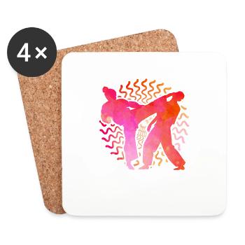 Karaté - Dessous de verre (lot de 4) - blanc - Devant