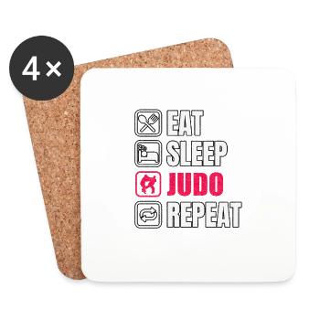 Manger Dormir Judo Répéter - Dessous de verre (lot de 4) - blanc - Devant