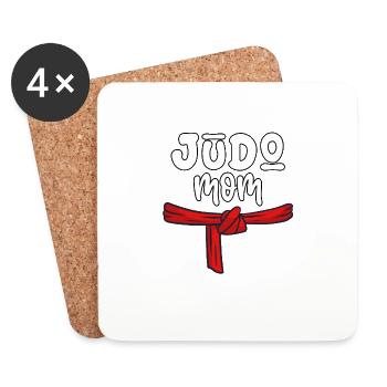 Maman judo - Dessous de verre (lot de 4) - blanc - Devant