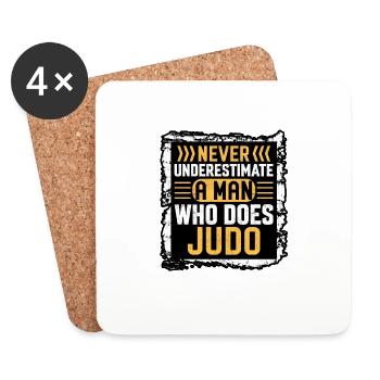 Ne sous-estimez jamais un homme qui fait du judo - Dessous de verre (lot de 4) - blanc - Devant