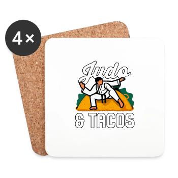 Judo und Tacos - Untersetzer (4er-Set) - Weiß - Vorne
