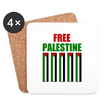 Free palestine - Dessous de verre (lot de 4) - blanc - Devant