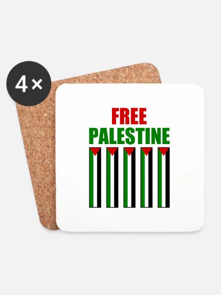 Free palestine - Untersetzer (4er-Set) - Weiß