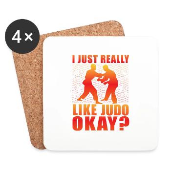 Ich mag Judo einfach sehr okay - Untersetzer (4er-Set) - Weiß - Vorne