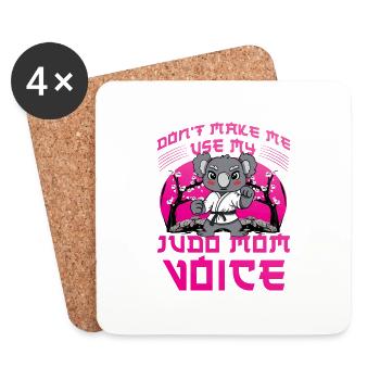 Zwinge mich nicht, meine Judo-Mom-Stimme zu benutzen - Untersetzer (4er-Set) - Weiß - Vorne