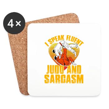 I speak Judo and Sarcasm - Coasters (set of 4) - white - Front