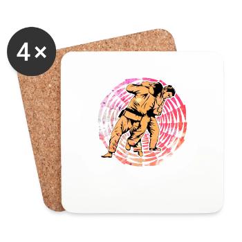 Judo - Untersetzer (4er-Set) - Weiß - Vorne
