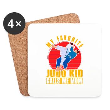 Mein Lieblings-Judo-Kind nennt mich Mama - Untersetzer (4er-Set) - Weiß - Vorne