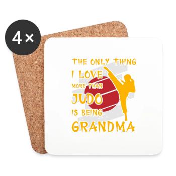 The only thing I love more than Judo is being - Coasters (set of 4) - white - Front