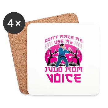 Zwinge mich nicht, meine Judo-Mom-Stimme zu benutzen - Untersetzer (4er-Set) - Weiß - Vorne