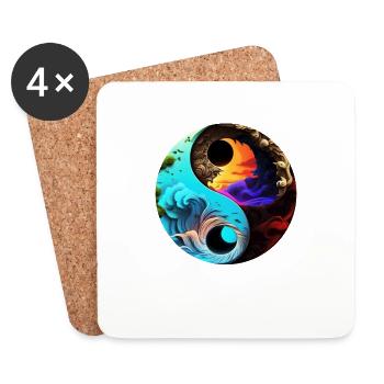 Yin Yang - Coasters (set of 4) - white - Front