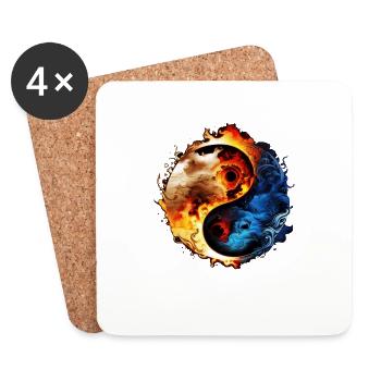 Yin Yang - Coasters (set of 4) - white - Front